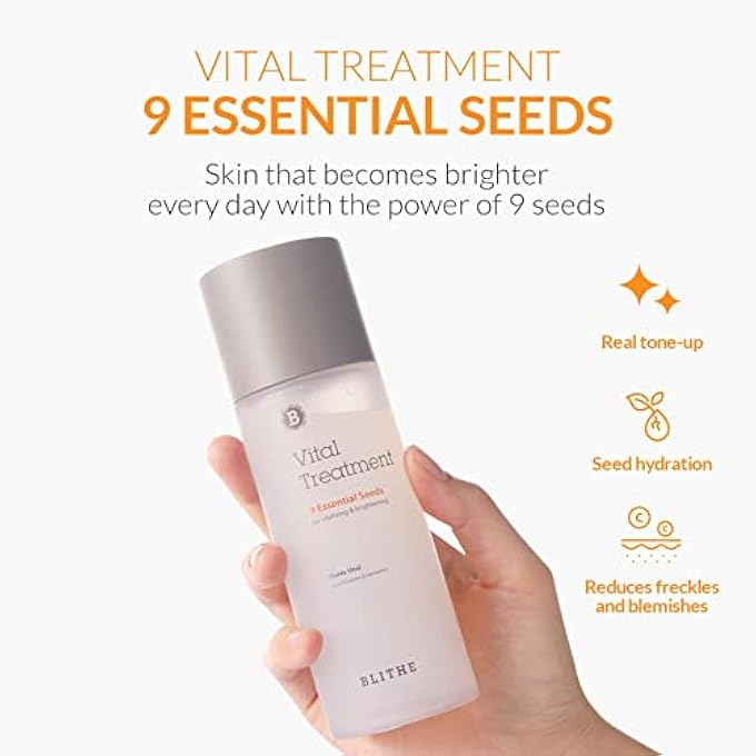 Blithe VITAL TREATMENT 9 ESSENTIAL SEEDS NIACINAMIDE BRIGHTENING TONER - KOREAN SKIN ESSENCE GREEN TEA TONER FOR FACE, CLARIFYING OILY SKIN VITALIZING & BRIGHTENING DARK SPOTS 1.83 FL OZ - Image 4